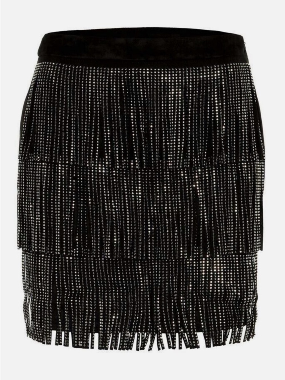 Vero Moda Black Studded Fringe Mini Skirt - Picture 3 of 6
